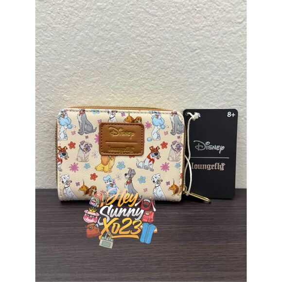 Loungefly Disney Dogs Floral Zip Wallet - Picture 1 of 4